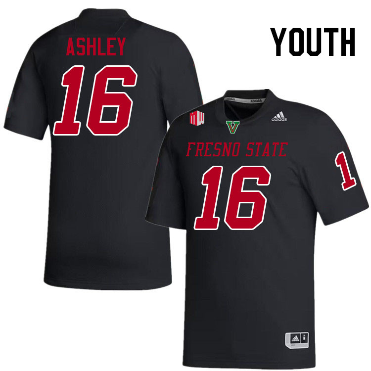 Youth #16 Ah'Marion Ashley Fresno State Bulldogs College Football Jerseys Stitched-Black